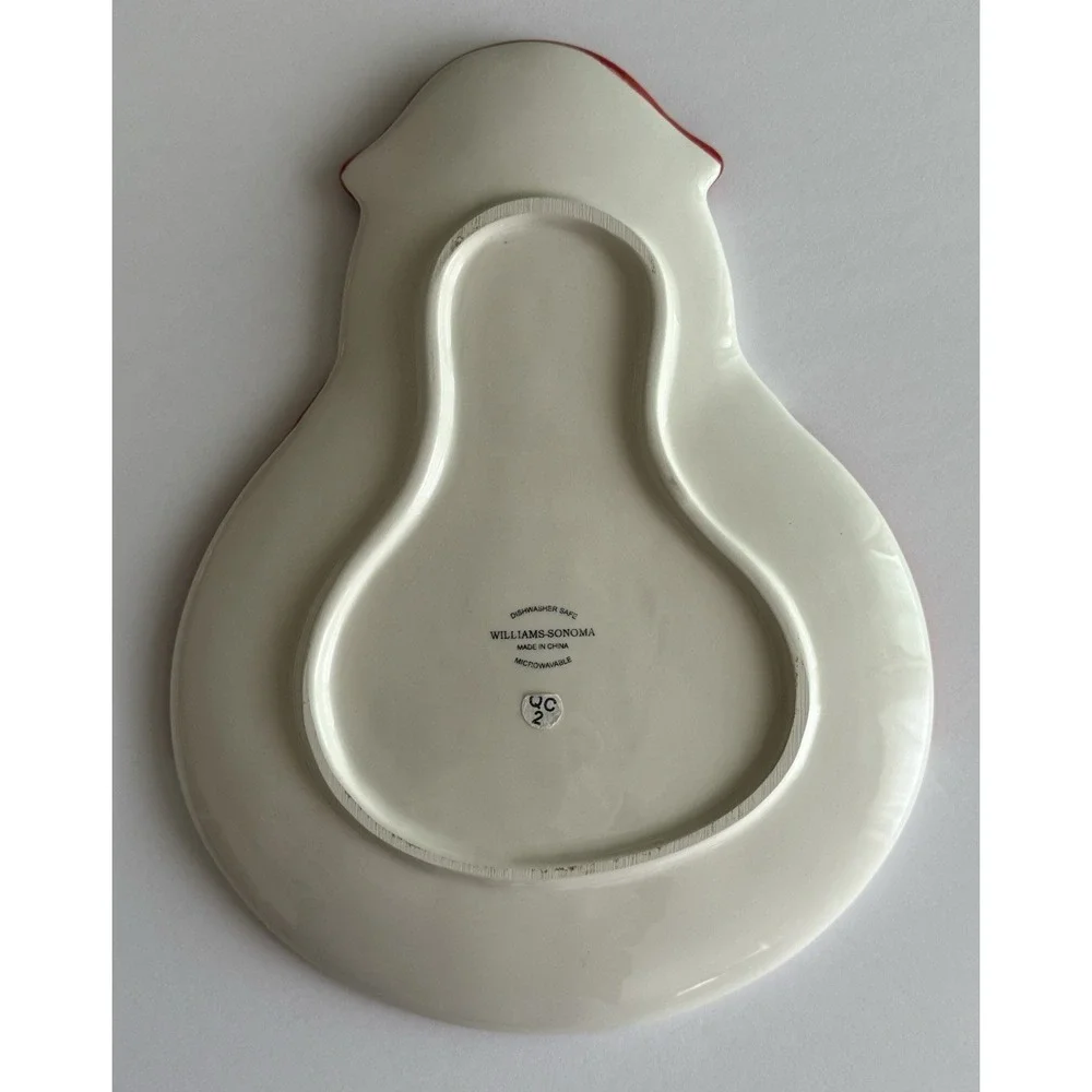 WILLIAM-SONOMA Ceramic‎ Snowman/Snowmaid Appetizer/Dessert Plates - Set of 2